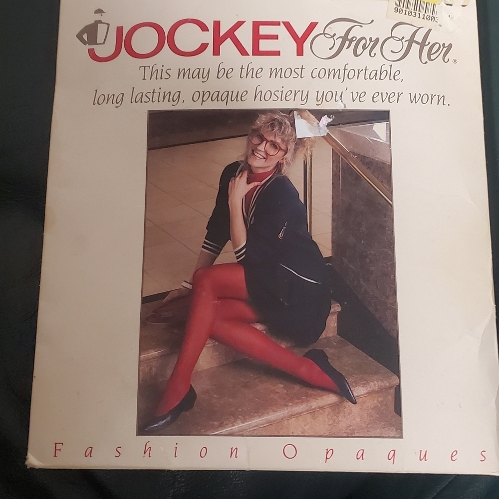 1989 Jockey For Her Fashion Opaques Vintage Pantyhose Scots Teal Size Small tall